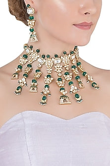 Gold Plated Polki Necklace Set