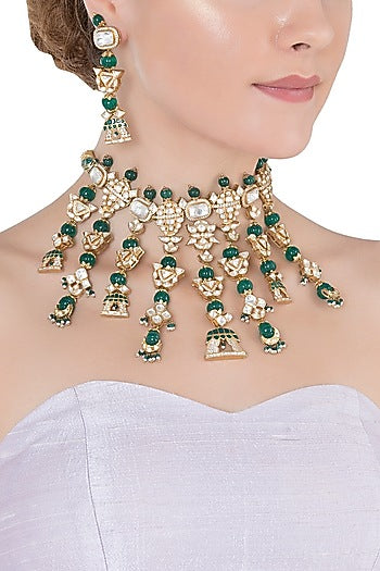 Gold Plated Polki Necklace Set