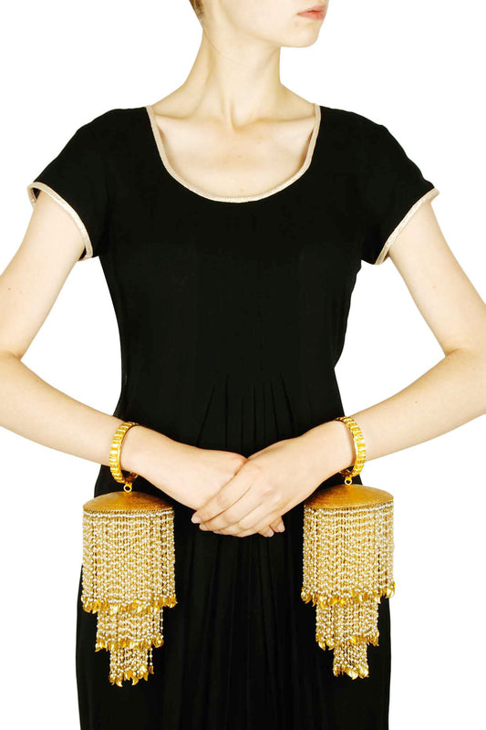 Gold plated leaf bridal kaleeras