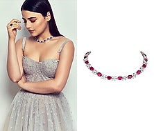 White Finish Red Swarovski Necklace