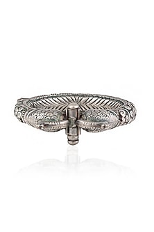 Silver Nestling Peacock Kada/ Bangle