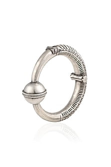 Silver One Bead Head Kada/ Bangle