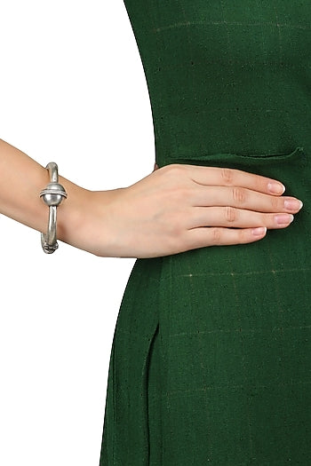 Silver One Bead Head Kada/ Bangle
