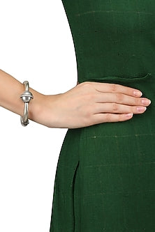 Silver One Bead Head Kada/ Bangle