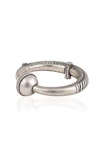 Silver One Bead Head Kada/ Bangle