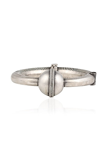 Silver One Bead Head Kada/ Bangle