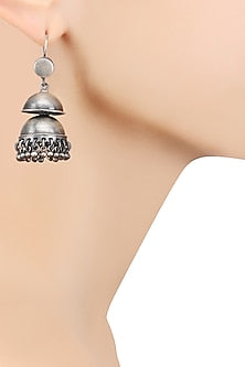 Silver Layered Jhumki Earrings