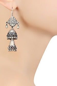Silver Long and Short Layered Earrings