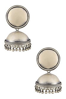 Silver 2 Moons Jhumki Earrings