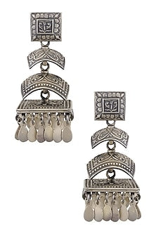 Silver 3 Jhumki Earrings