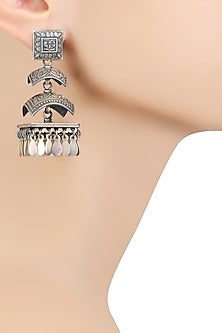 Silver 3 Jhumki Earrings