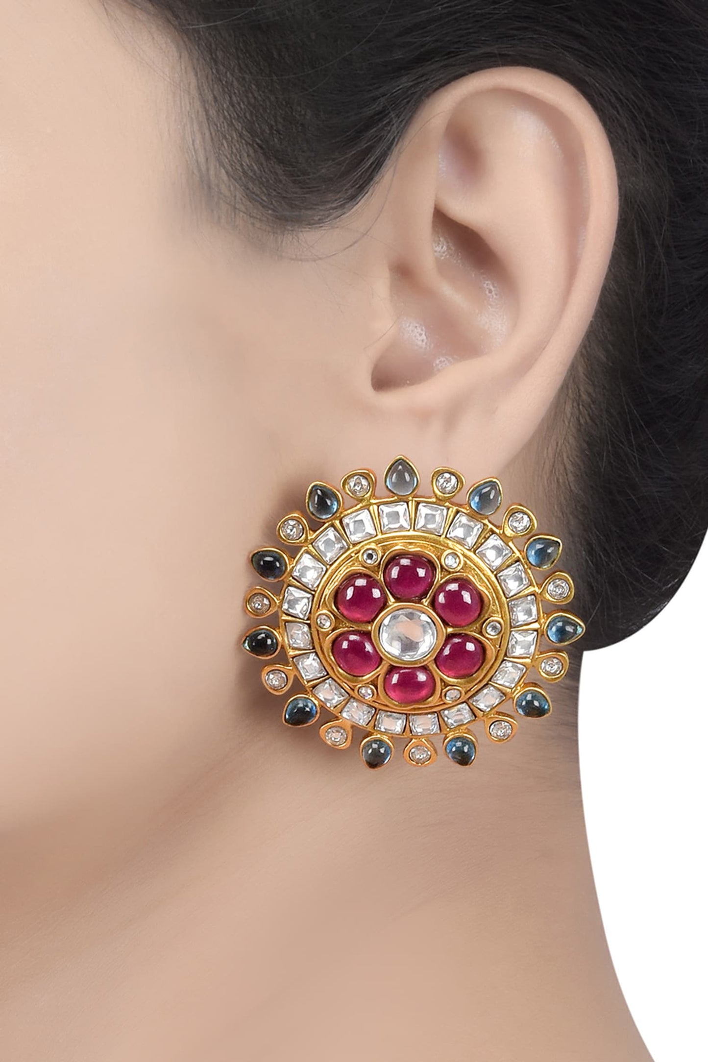Floral Stone Studs 