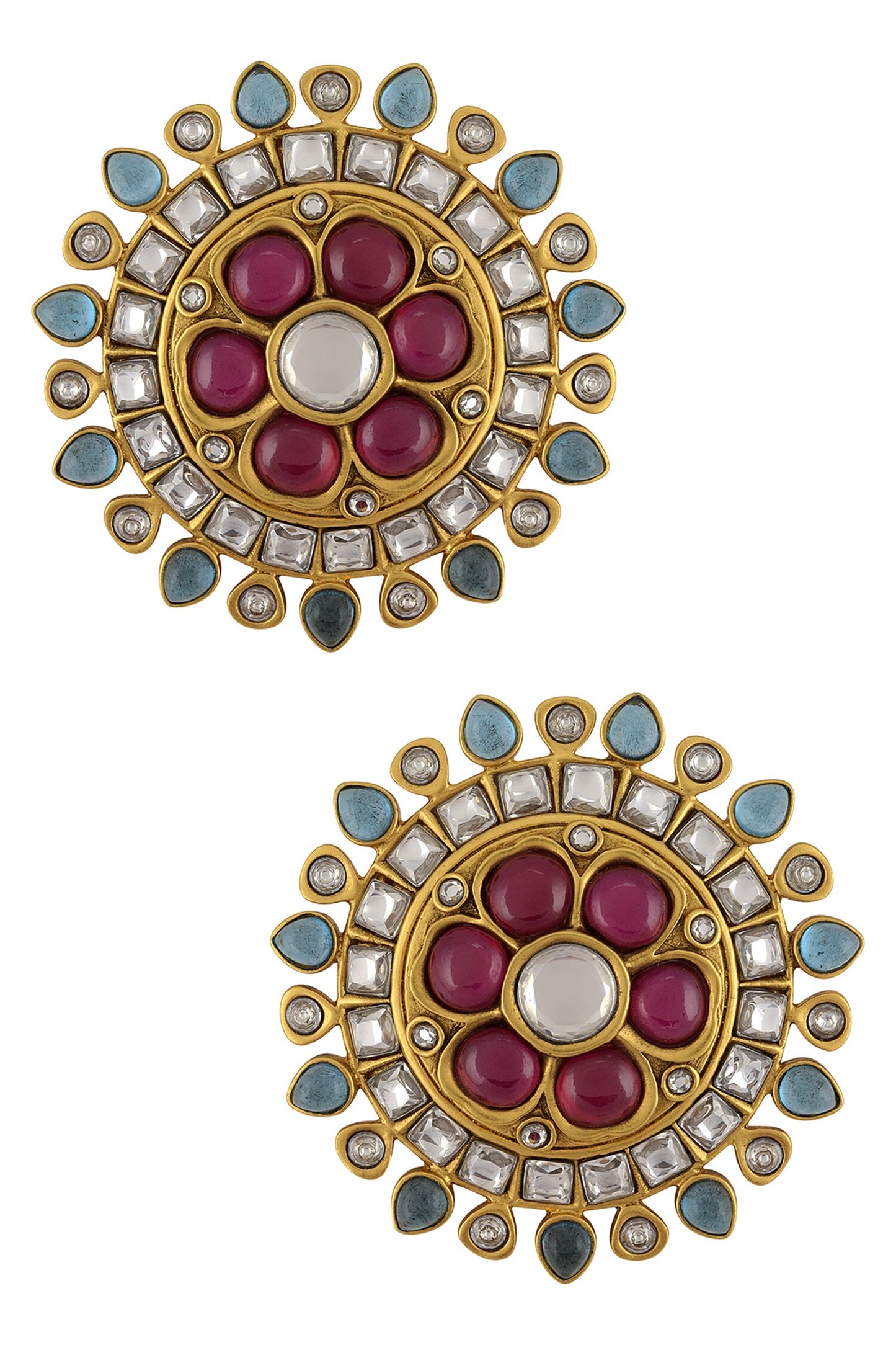 Floral Stone Studs 