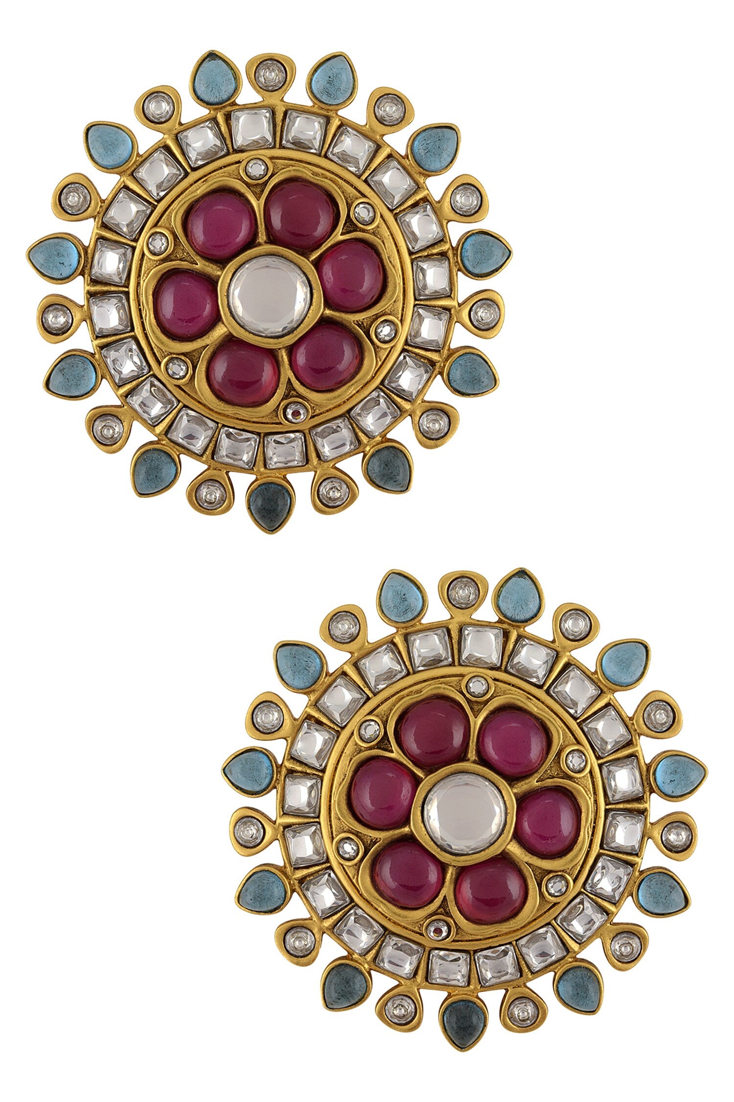 Floral Stone Studs 
