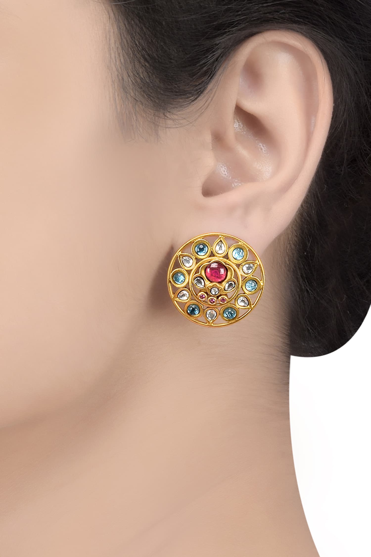 Floral Stone Studs 