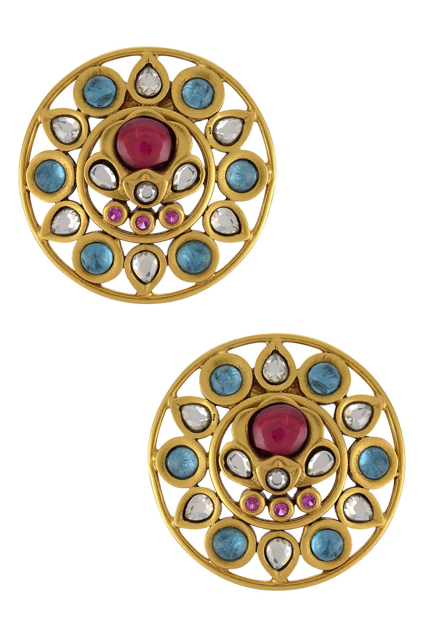 Floral Stone Studs 