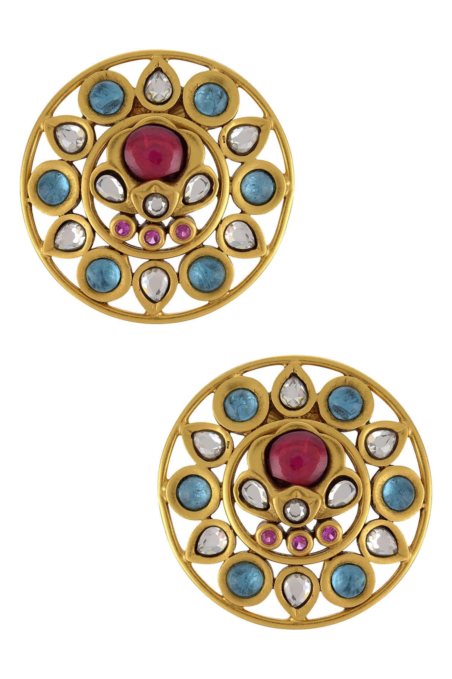 Floral Stone Studs 