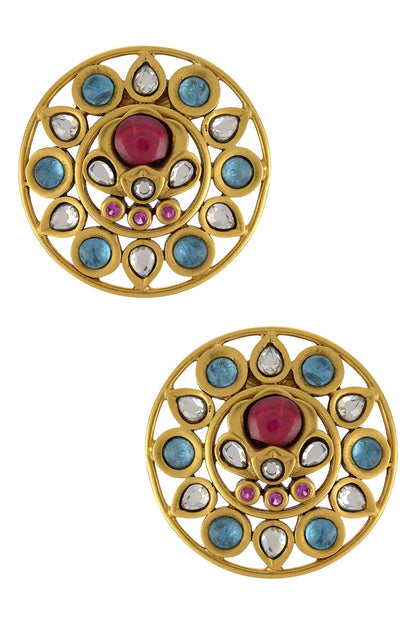 Floral Stone Studs 