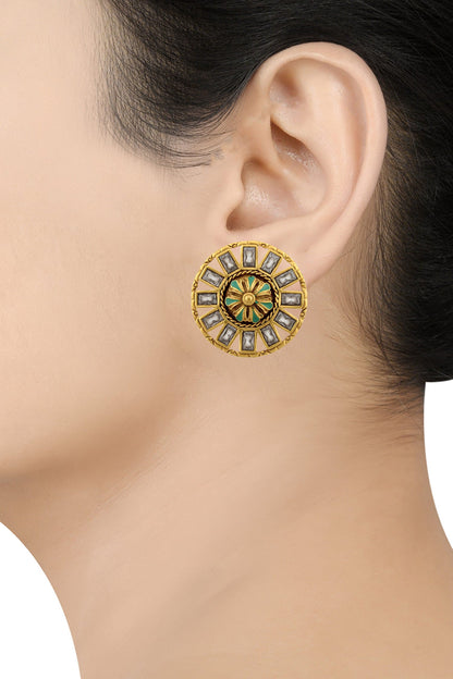 Floral Stone Studs 