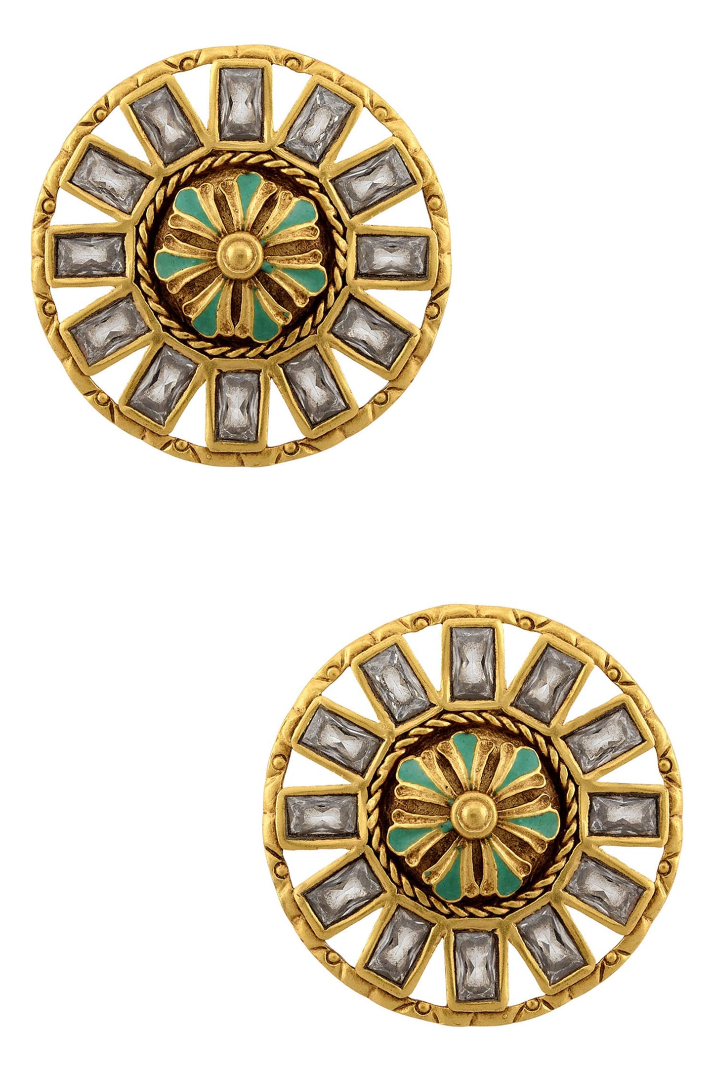 Floral Stone Studs 