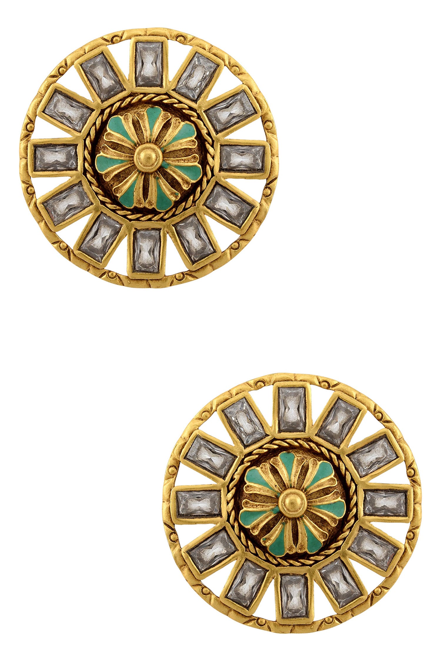 Floral Stone Studs 