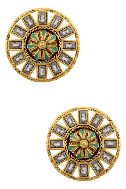 Floral Stone Studs 