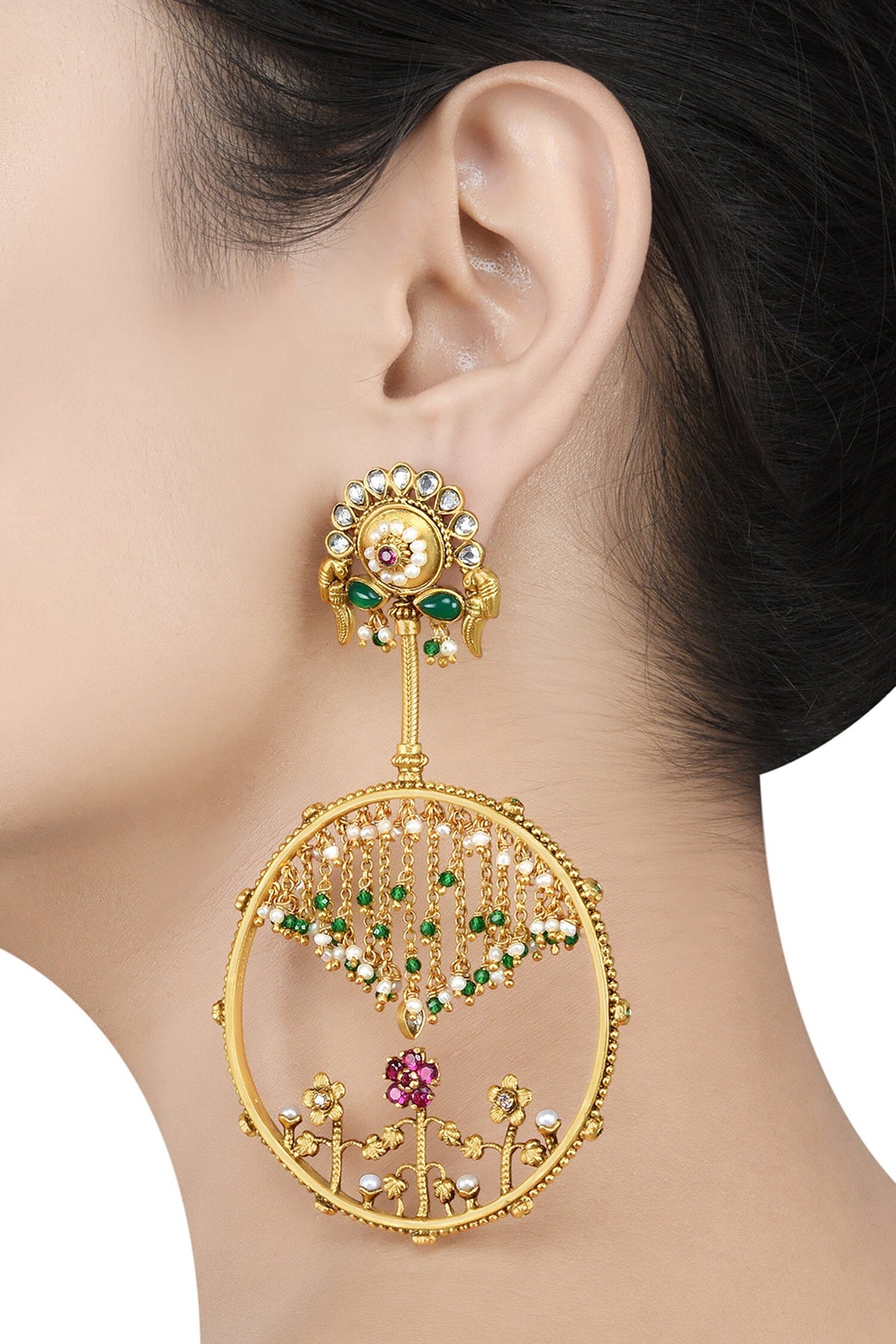 Floral Stone Danglers 