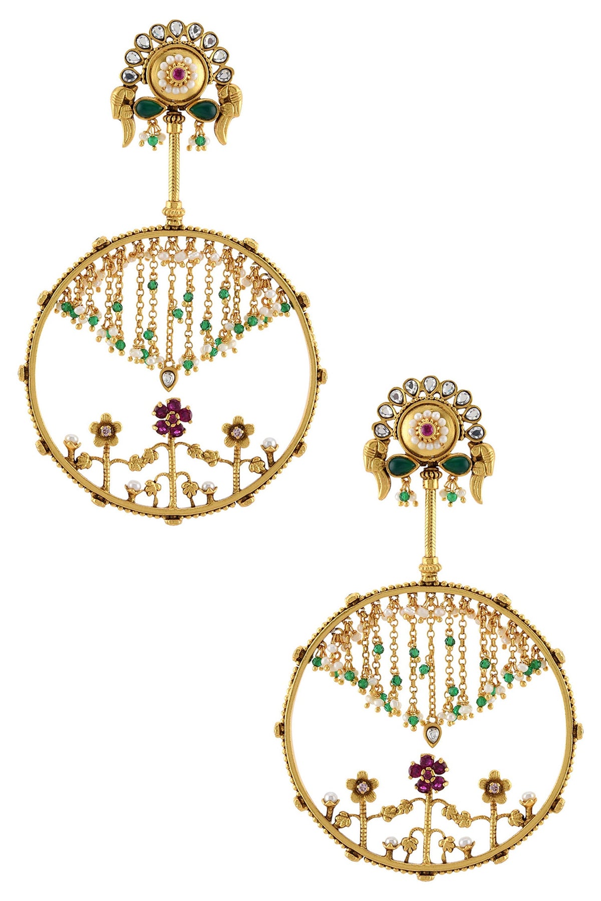 Floral Stone Danglers 