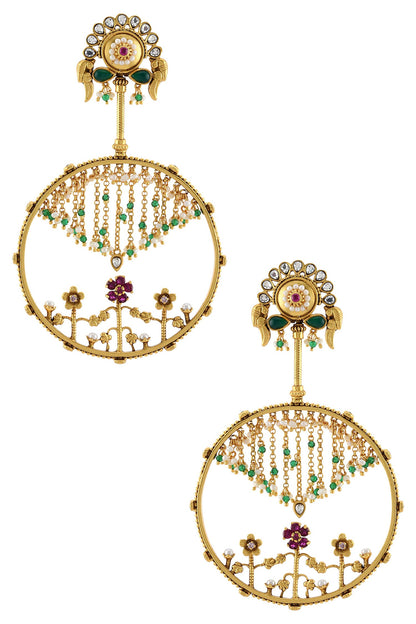 Floral Stone Danglers 