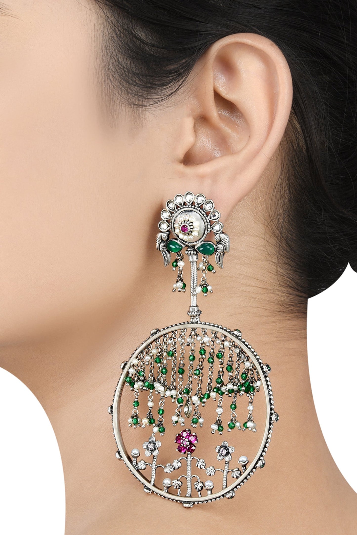 Floral Stone Danglers 