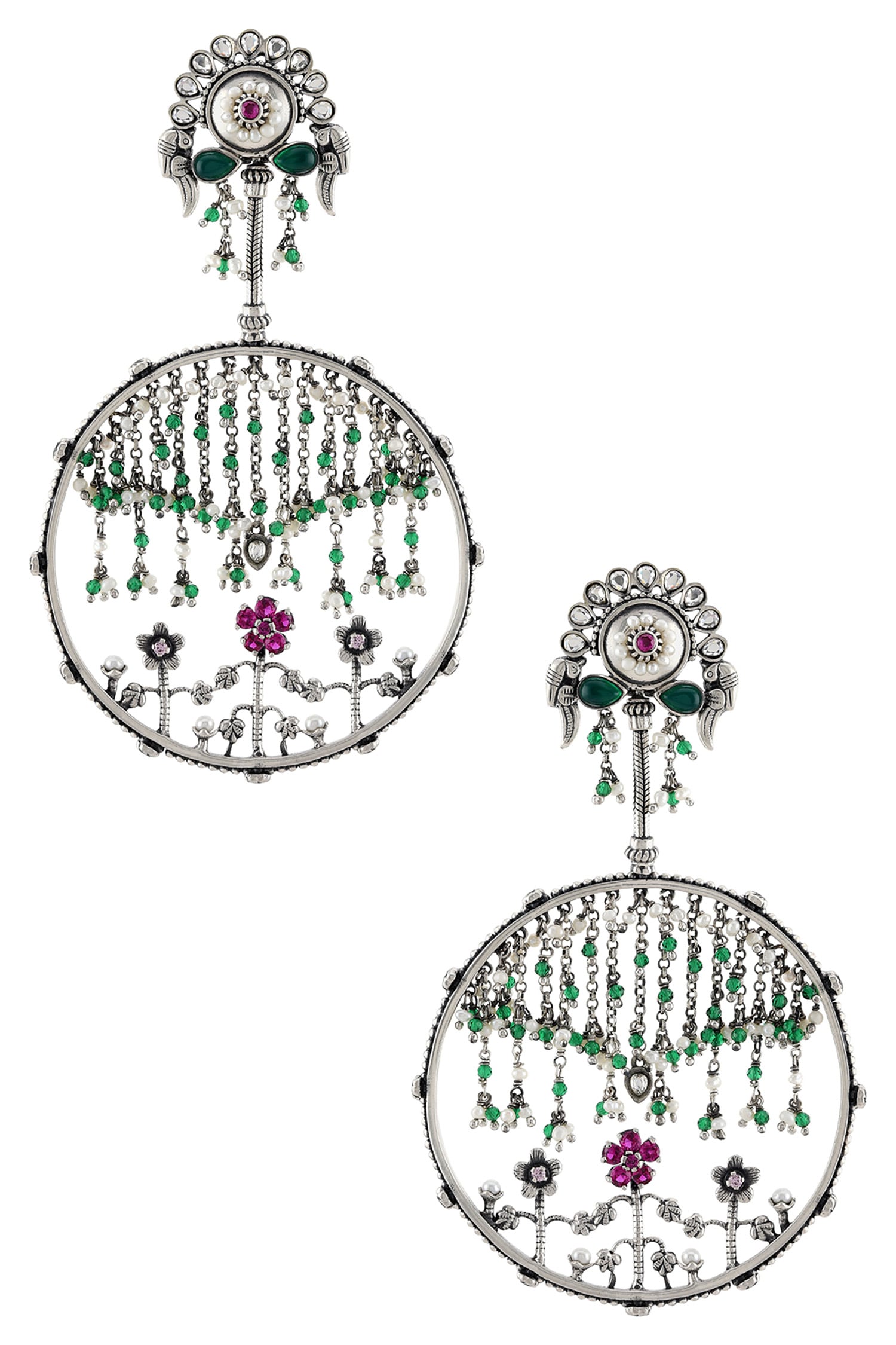 Floral Stone Danglers 