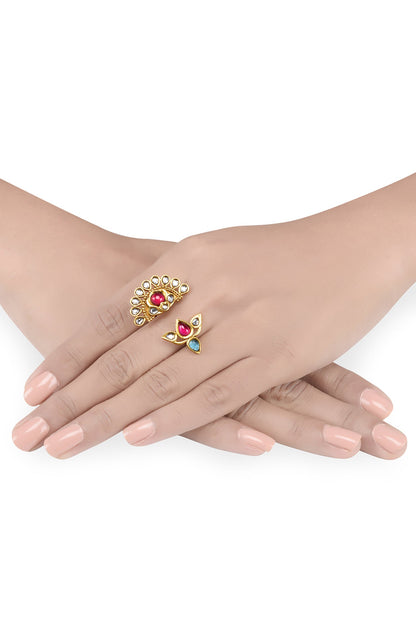 Gold Plated Adjustable Lotus Ring 