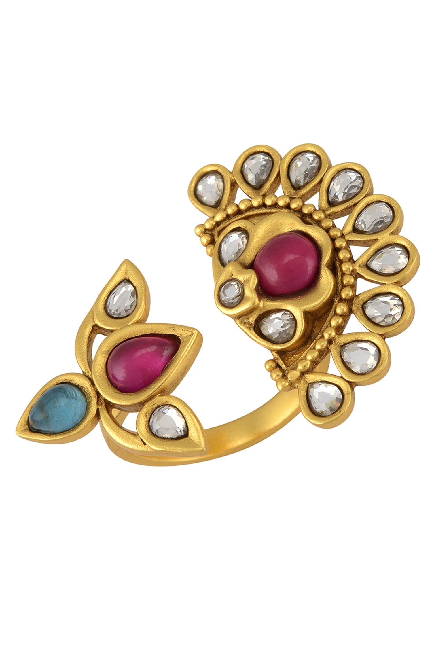 Gold Plated Adjustable Lotus Ring 