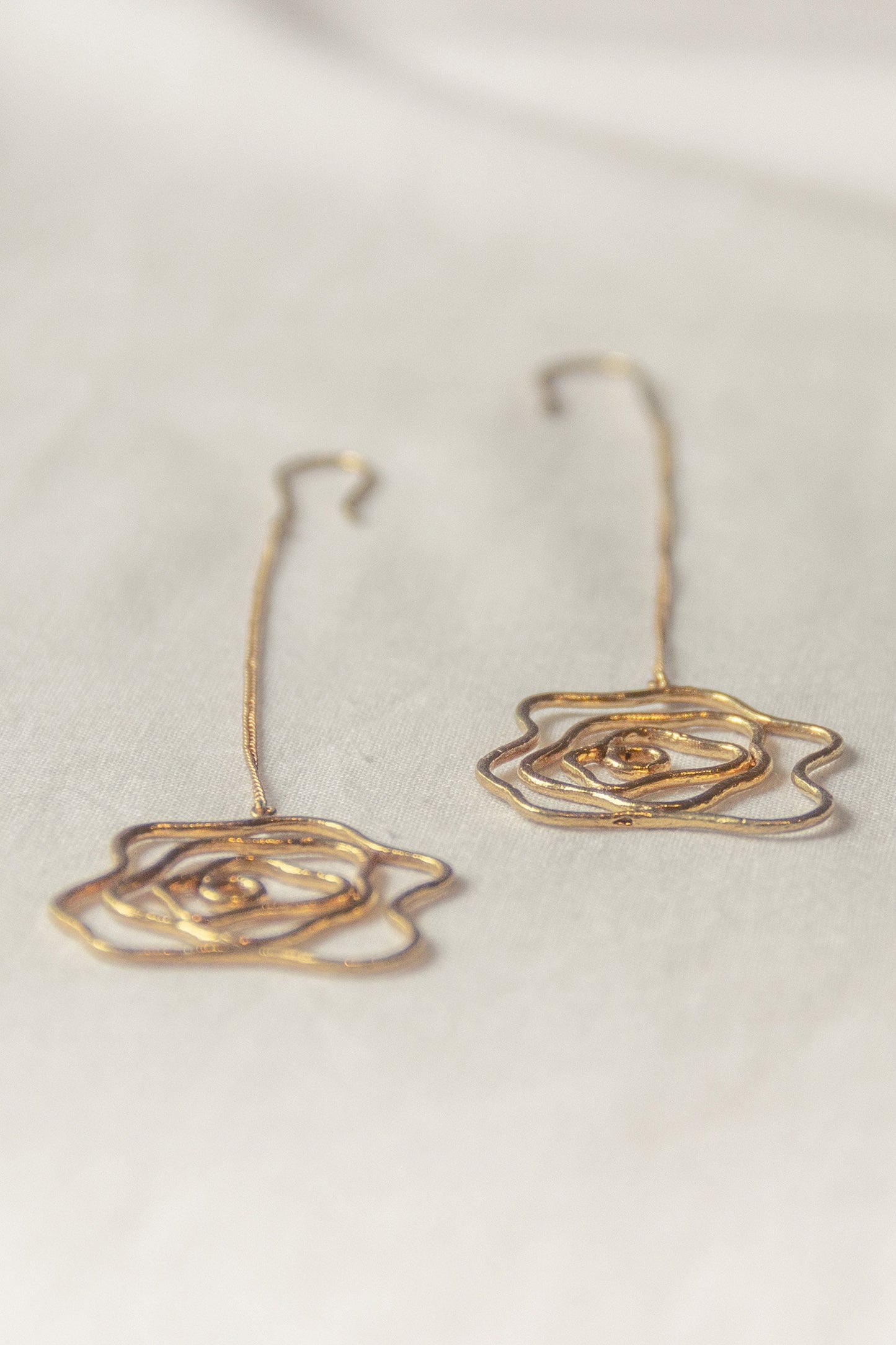 Rose Handcrafted Long Earrings 