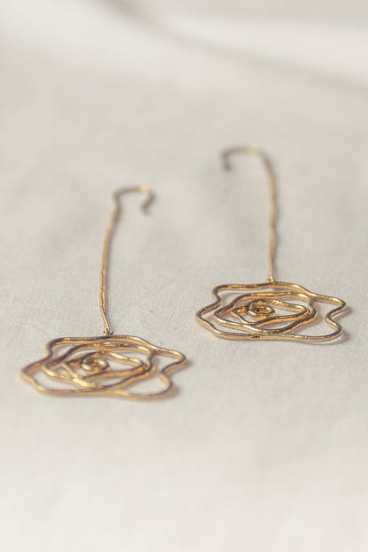 Rose Handcrafted Long Earrings 
