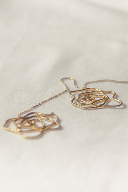 Rose Handcrafted Long Earrings 