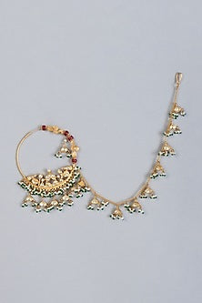 Gold Finish Kundan Polki Nath