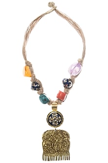 Gold Plated Metal and Kundan Crystal Necklace