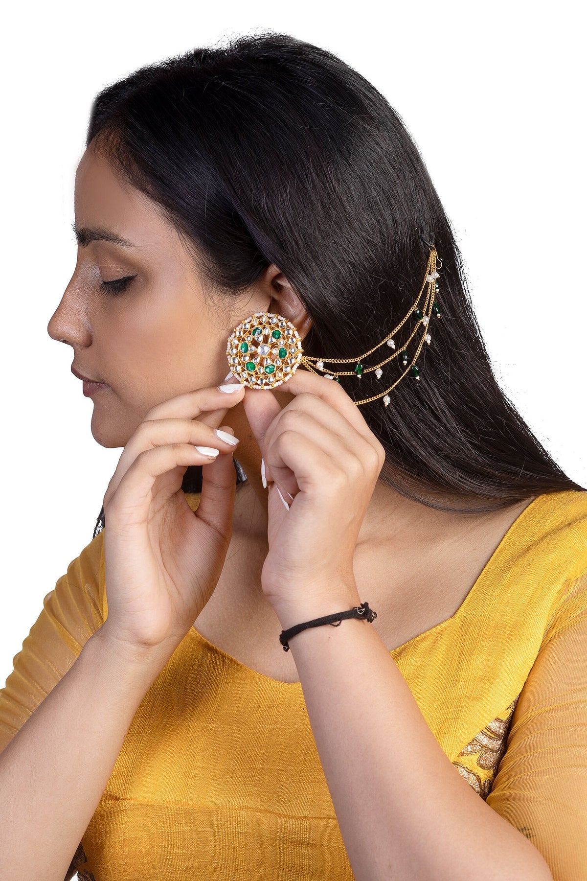 Floral Stone Stud Earrings 