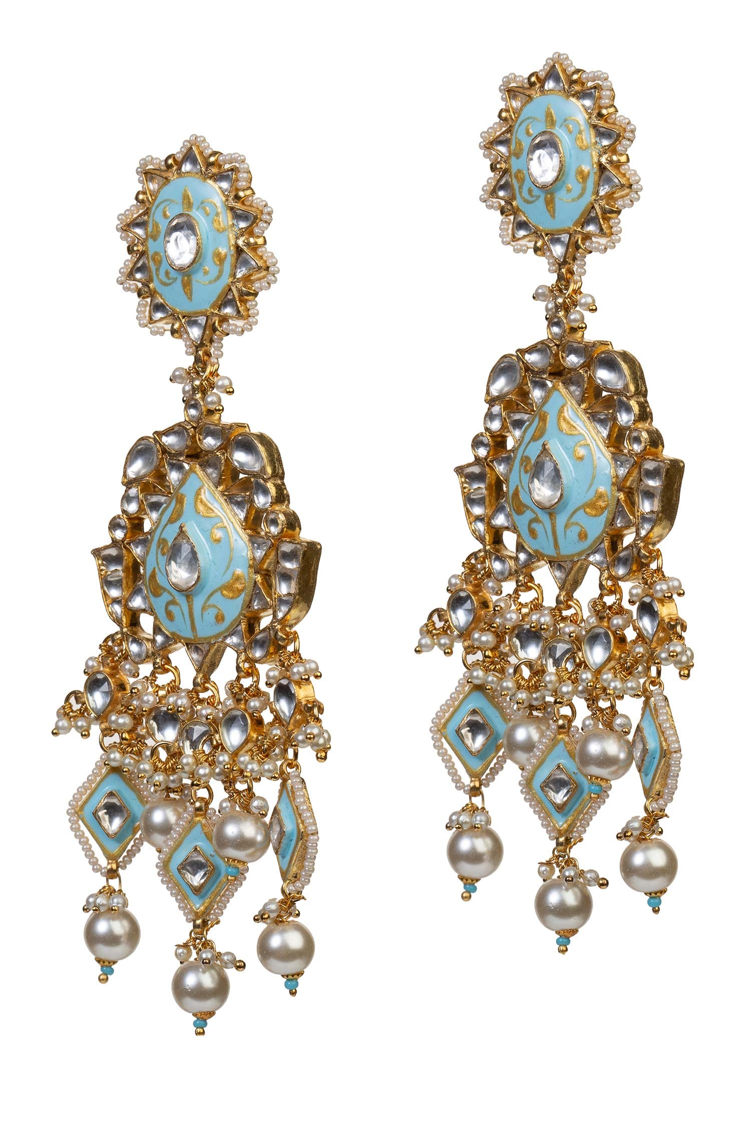 Floral Enamel Stone Danglers 