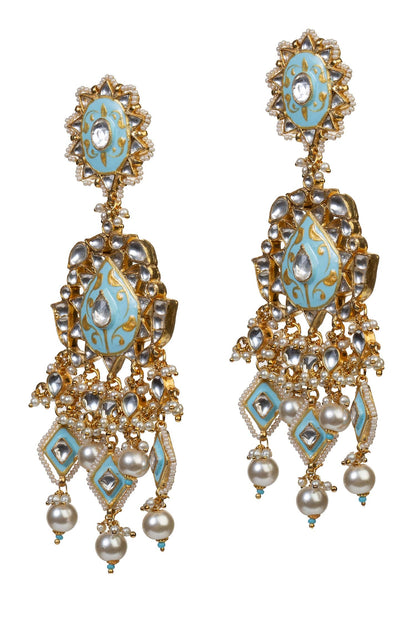 Floral Enamel Stone Danglers 