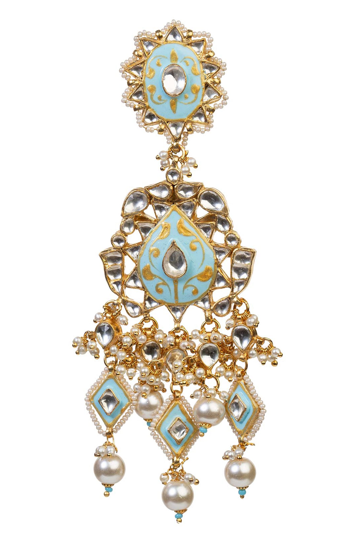 Floral Enamel Stone Danglers 