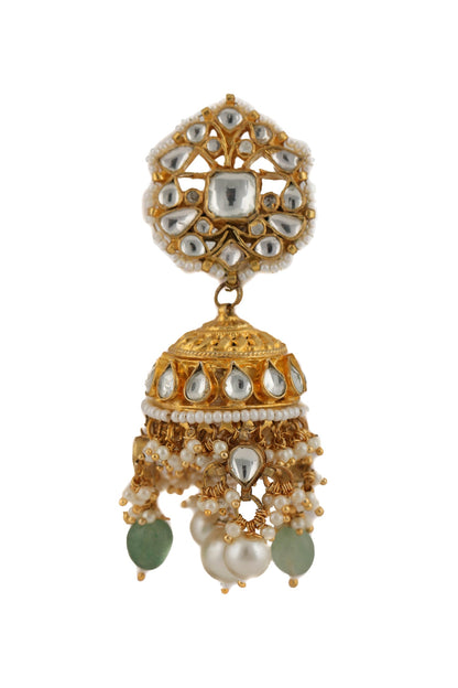 Floral Bead Drop Jhumkas 