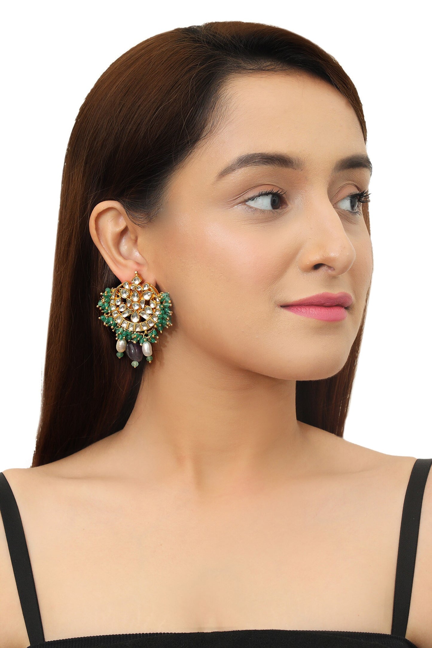 Bead Drop Chandbali Studs 
