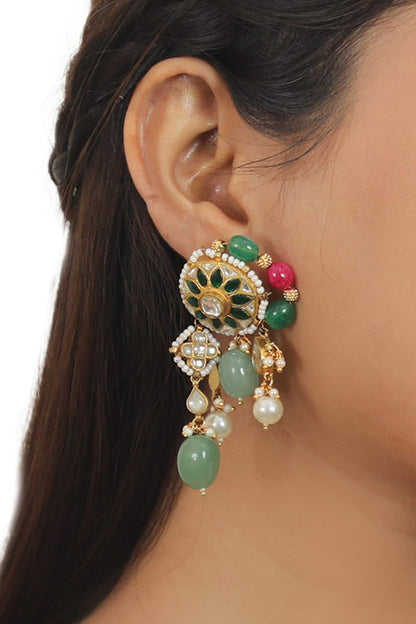 Stone Embellished Dangler Earrings 