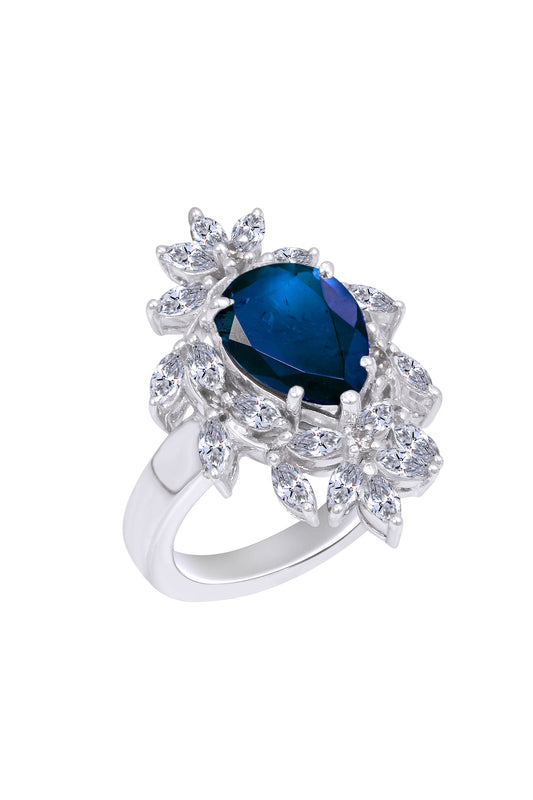 Floral Swarovski Zirconia Ring 