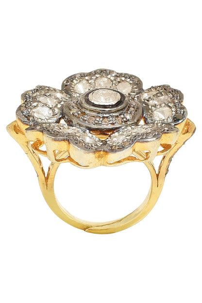 Floral Uncut Diamond Ring 