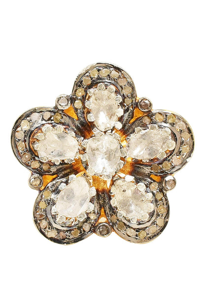 Floral Uncut Diamond Ring 