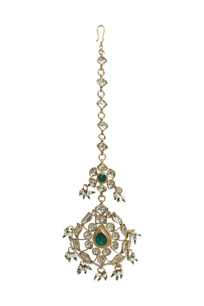 Floral Bead Drop Maangtikka 