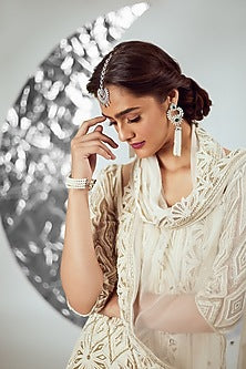 White Finish Diamond Maang Tikka